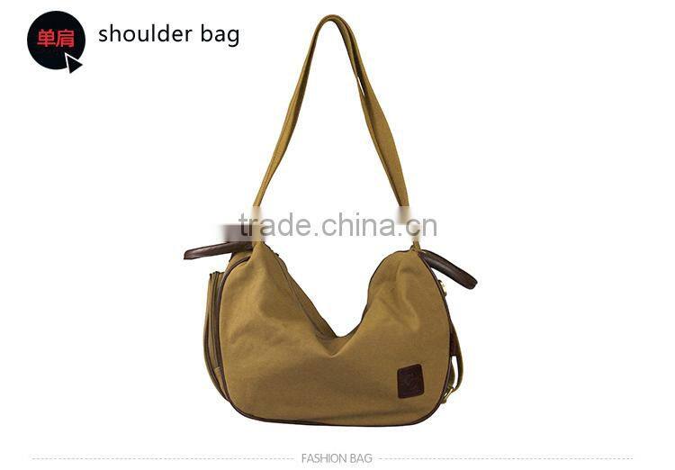Novel Canvas Shoulder Bag Fashion Handbag Convert To A Backpack From A Shoulder Bag Pattern Shoulder Bag