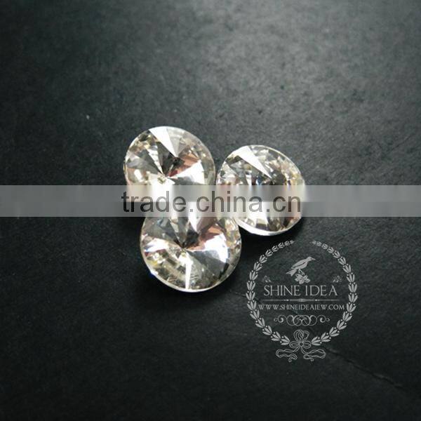 14mm transparent glass round satellite sharp cabochon for DIY earrings,rings supplies 4110101