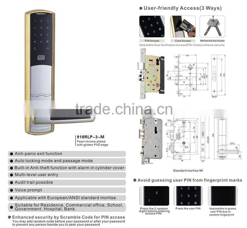 digital touch screen door lock
