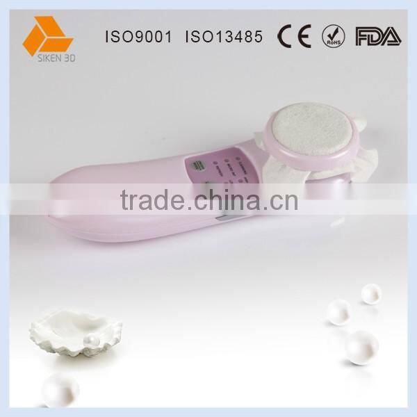 Microcurrent battery operated portable skin scrubber