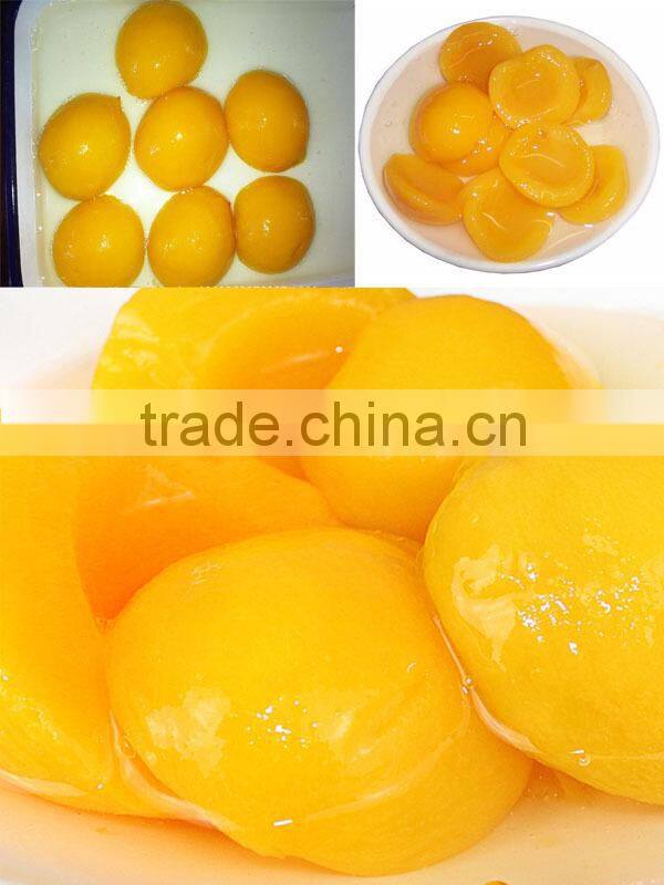 canned fruit food yellow peach halves in syrup