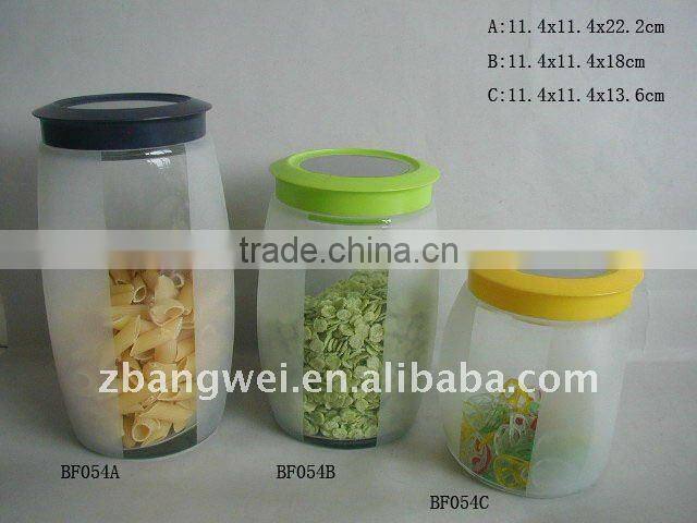 glass transparent jar with frosted used for storage food