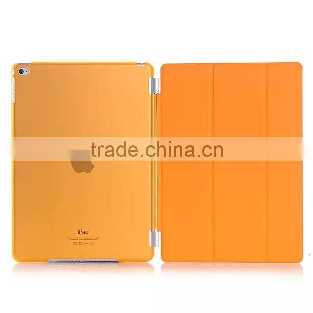 Slim Magnetic Smart cover PU Leather Case with Crystal Hard Back Smart Stand Case Cover for iPad mini 4 MINI4 with retina