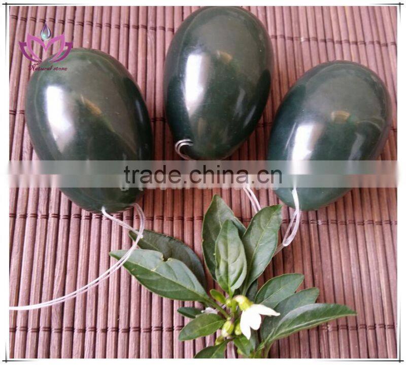 woman vaginal kegel exercise drilled xiuyan jade egg set natural dark green jade eggs