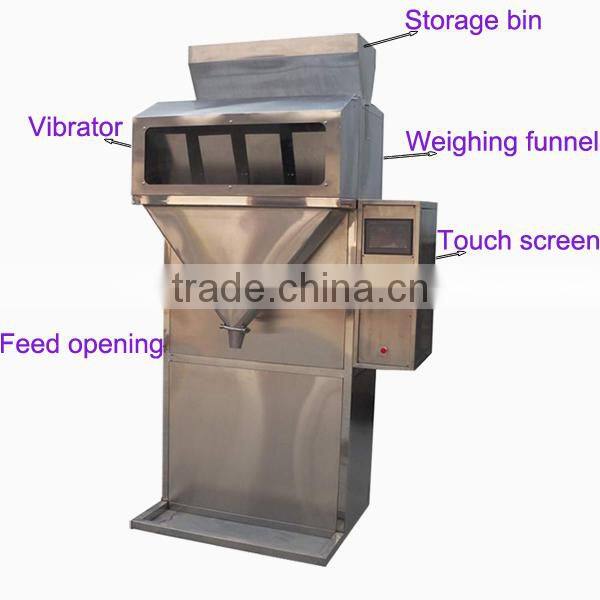 Semi-aotomatic 4 scales weighting packaging machine all kinds of granules(dried fruits, tea, sugar,confectionary)