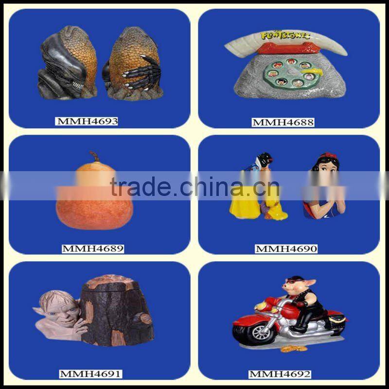 Painted owl ceramic candy container