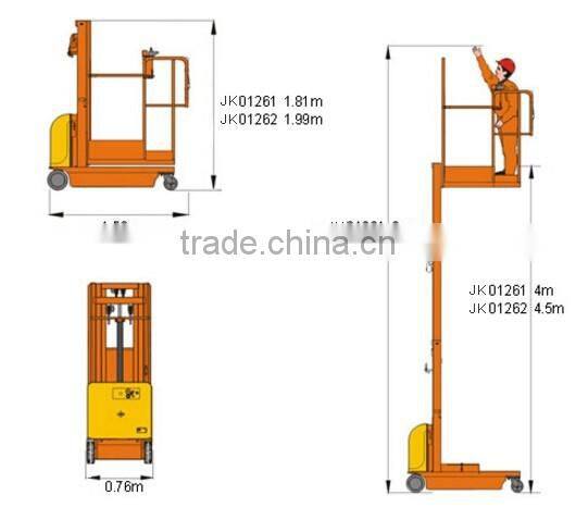 Electric Stacker Battery Operated Aerial Platform Order Picker Truck