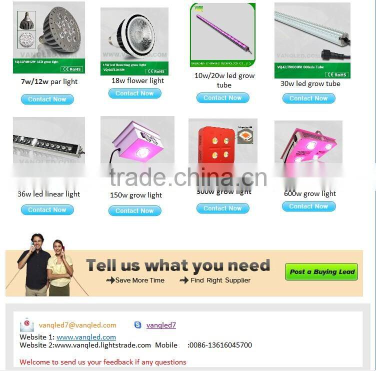 VANQ led strip growing light for lettuce,30w 4ft grow lamp tube,vertical farm grow led light