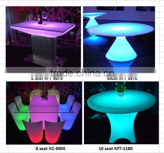 DMX Lighting Glowing Table Dinning/Table Sets/Plastic Dinning Table