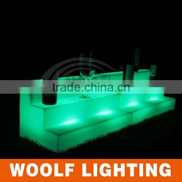 modern led glowing wine bottle display rack