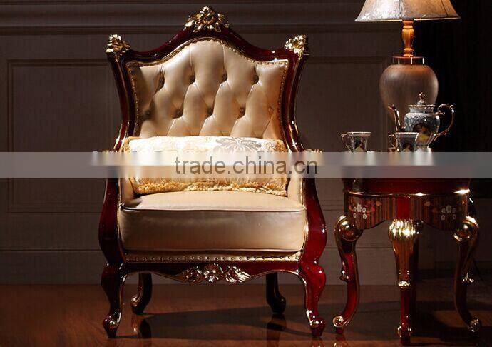 European Style Living Room Leisure Chair, Villa Royal Single Chair and Tea Table Set (BF01-ML029)