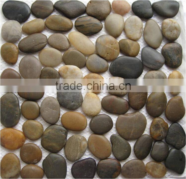 Natural Black River Pebbles Stone Mosaic Paver