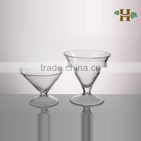 Handmade Glass Vase Red Colored Long Stem Martini Glass Vase