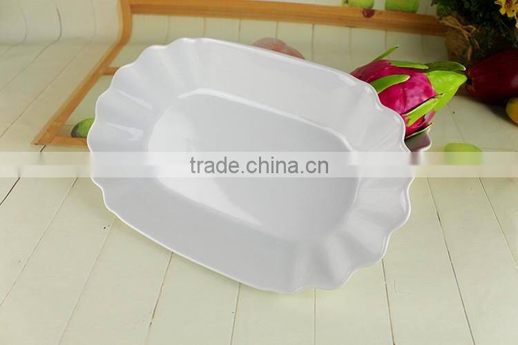 2017 Factory supplies fluted edge dinnerware serving food tray