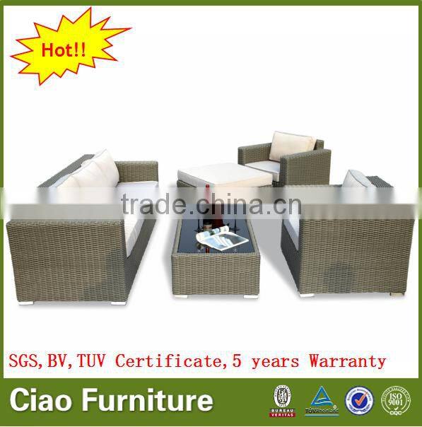 High-end outdoor garden set rattan sectional sofa furniture