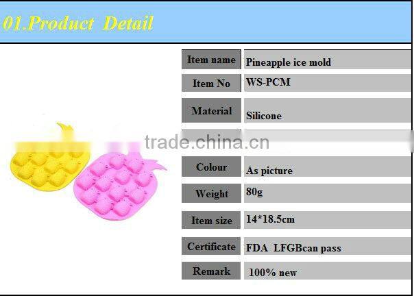 Pineapple shape silicone ice mould mold baking pan tray Ice Freeze Party Drink Mould Jelly Mold Cube Maker