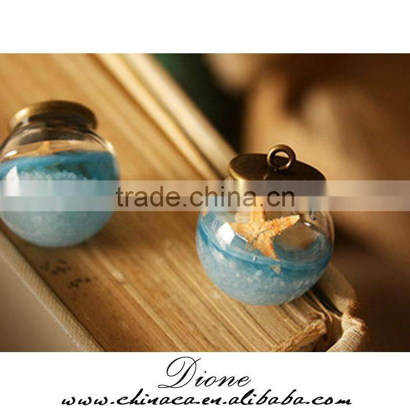 hollow decorative clear glass ball for making diy jewelry