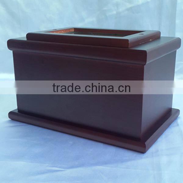 Beloved wooden cremation urn with photo frame