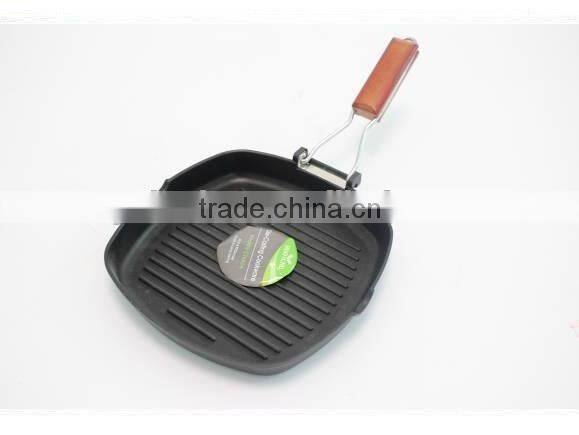 New design Hexagonal cast iron skillet with handle