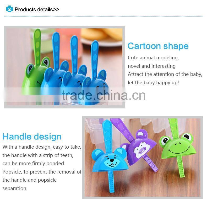 4 set Diy cartoon style plastic ice cream mold and juice mould with print logo