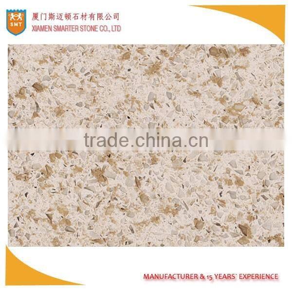 China Yellow Artificial Quartz Stone Slab