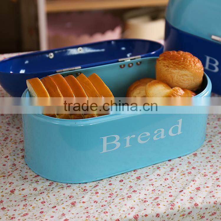 Bright Color Vintage Metal Bread Storage Box/Bread Canister/Metal Bread Tin