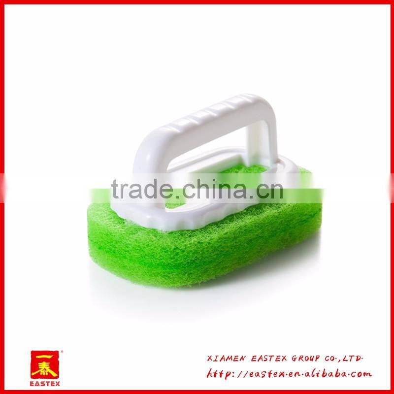 Handheld cleaning cloth and brush for bathroom and kitchen