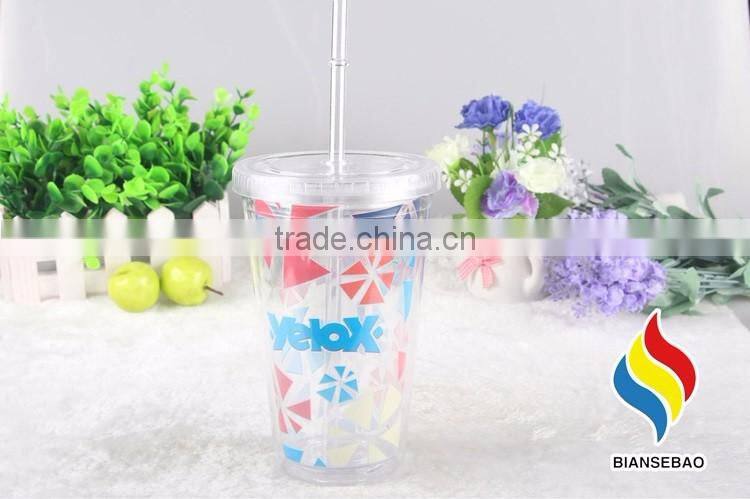 double wall clear 16oz reusable plastic cups wholesale