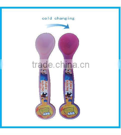 OEM Cold Color Changing Custom Plastic Spoon 9.4g 16cm Baby Spoon