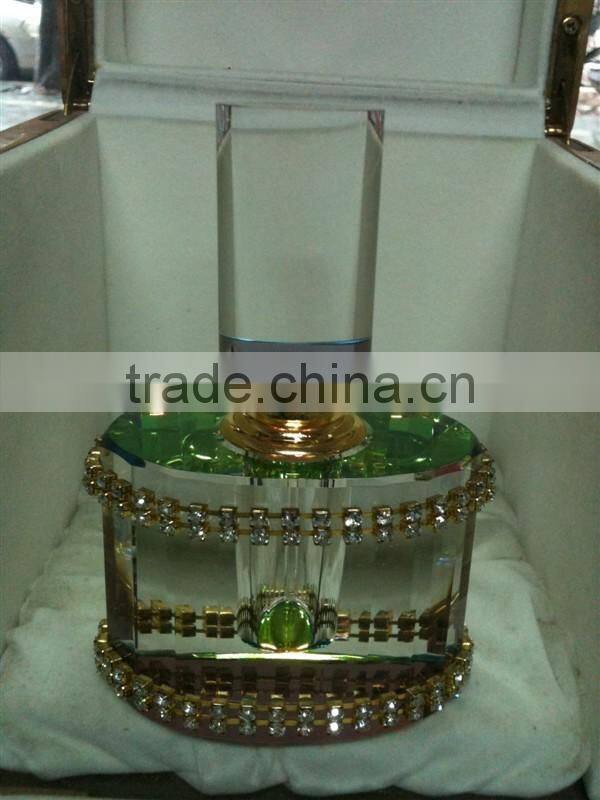 good k9 round shape facet colored crystal perfume bottle for girl