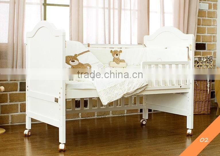 Antique Pure White Solid Wood Teenage Bed, Solid Wood Convertible Kids Bed with Toddlers BF11-08053a