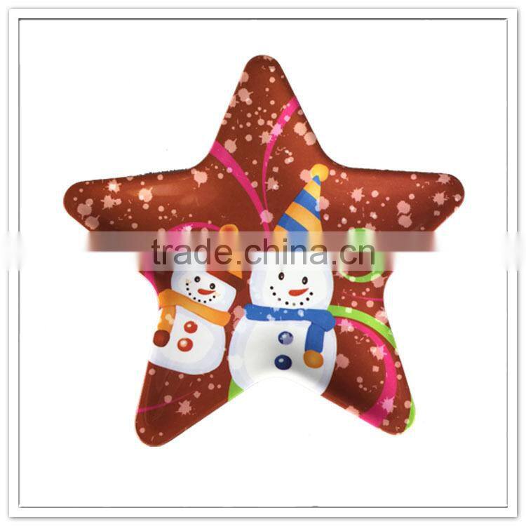 Fashion X'mas star shape custom made melamine plate