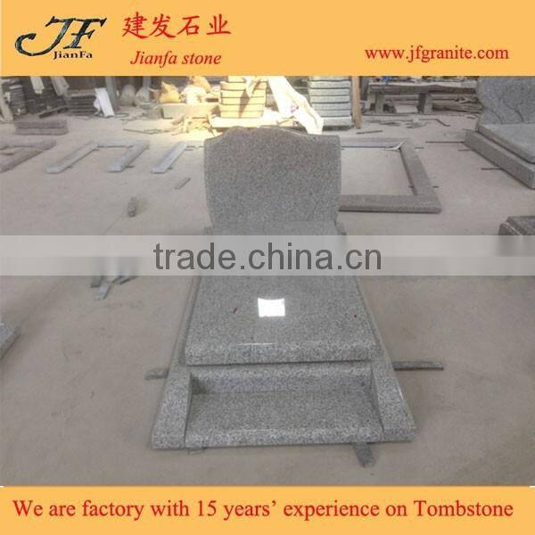 Polished Grey Granite Tombstone And Monument With Classic Design