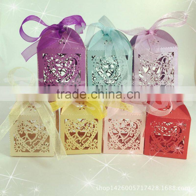Customized foldable sweet wedding candy box romantic paper wedding box