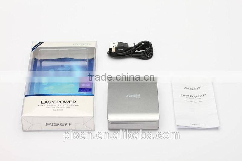 Universal Smart LED Torch Light External Battery PISEN Mobile Power Bank 10000mAh Portable Charger