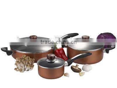 6pcs High quality pressed aluminum nonstick cooking set