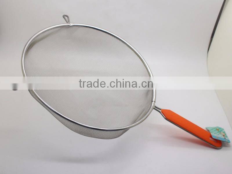 Kitchen accessories stainless steel cooking splatter screen with plastic handle for splatter cuard fits