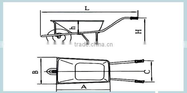 Heavy Duty Zimbabwe commercial Wheelbarrow WB3800