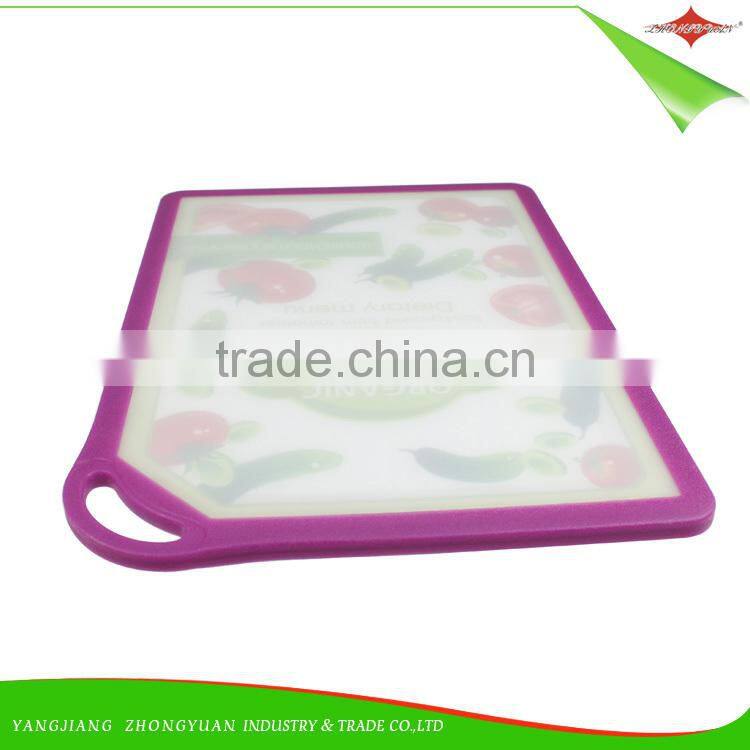 ZY-R1001 utility plastic cutting board chopping block with PP edge