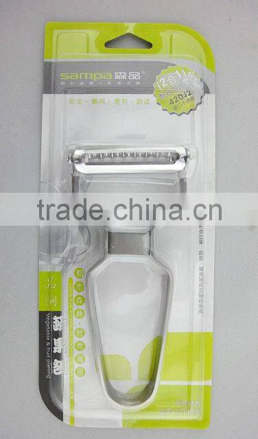 Multipurpose 2 in 1 Peeler , stainless steel kitchen peeler with double blade