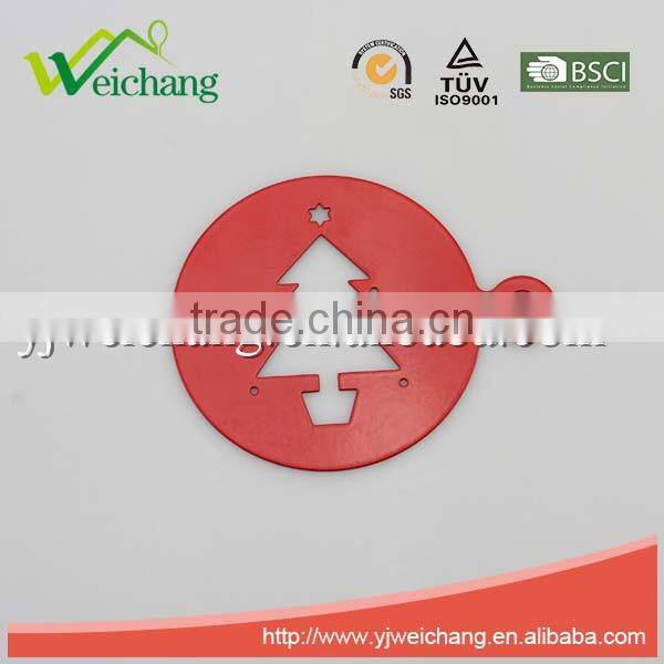 WCTS406 Durable 18/0 powder coating Cappuccino Coffee Art Template coffee stencils Love heart shape coffee stencil, food grade