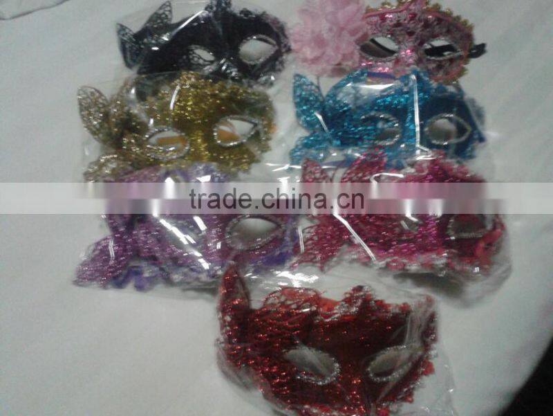 party mask with butterfly decoration accessory