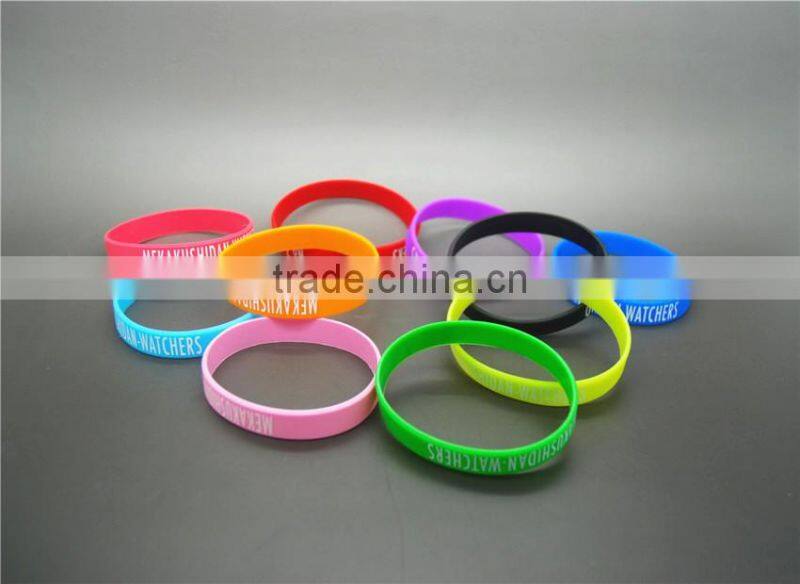 eco-friendly silicone watch style wristband custom personalized printed silicone bracelet
