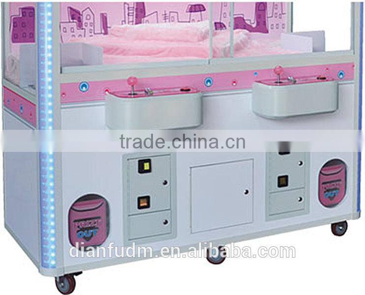 2015 hot sale rainbow style coin operate claw crane machine/toy crane machine for sale