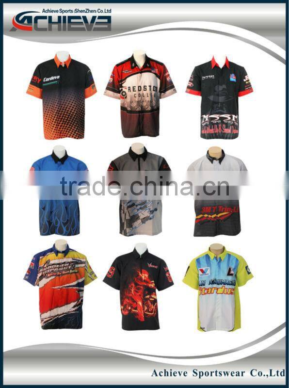 2015 Custom Sublimation Motorcycle Racing Shirt motorcycle jackets fitted full button motorcross wear