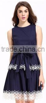 Domin fashion guangzhou factory new sleeveless lady lace dress