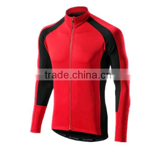 cheap mens comfortable Breathable long sleeve cycling jersey with rear pockets