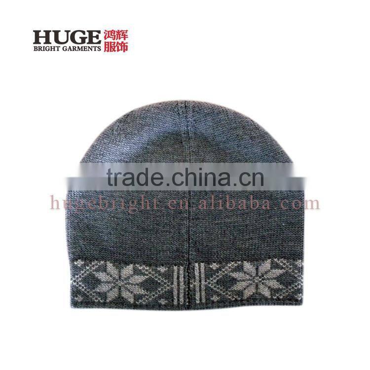Custom Size 80%LambsWool 20%Nylon Knit Hat With Flower