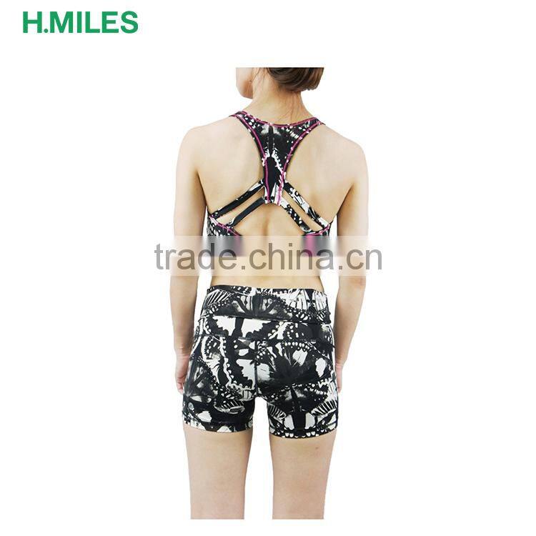 Yoga Wear tank top and shorts ladies gym suits