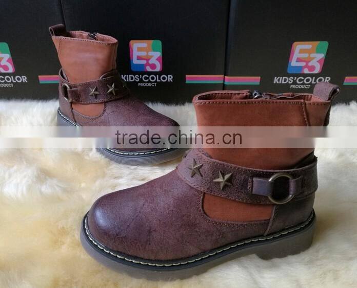 GZY stock lot high quality children leather boots
